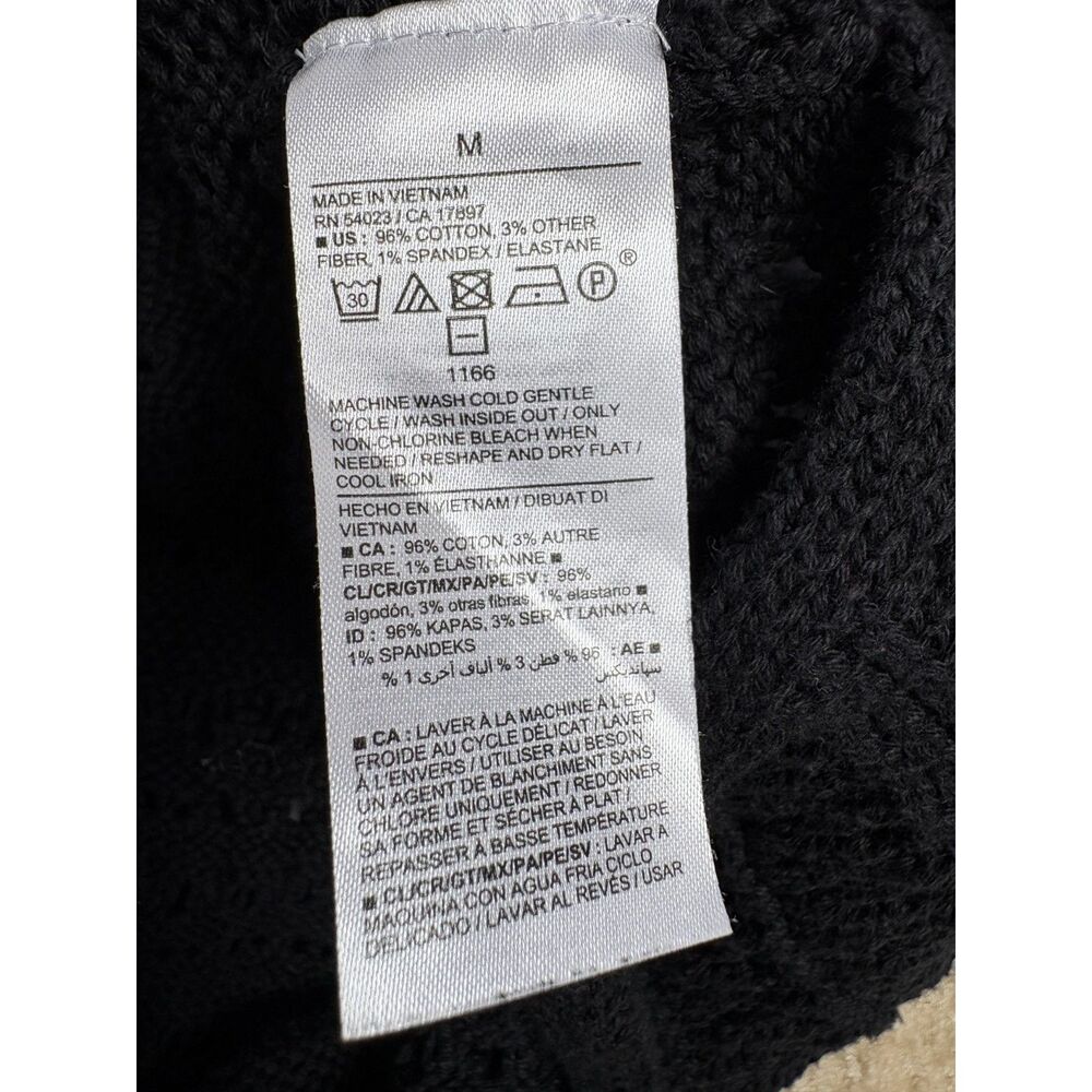 Old Navy Cotton Fitted Sleeveless Crochet Swim Cover Up Midi Dress Black Size M - Picture 10 of 12